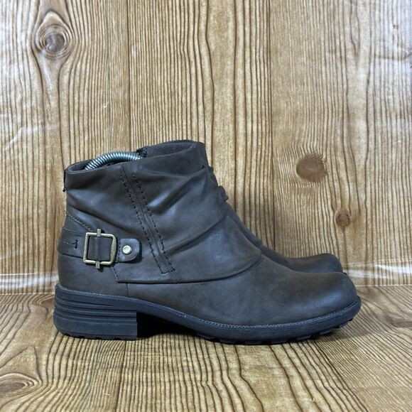 Earth Origins Pam Ankle Bootie Boots Women’s  Size 8.5 W Brown Side Zip‎ - Picture 6 of 11